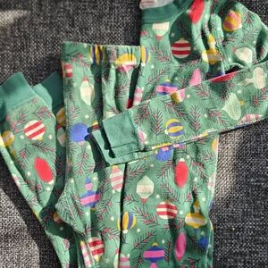 Hanna Andersson Green Pajama Top with Colorful Ornaments